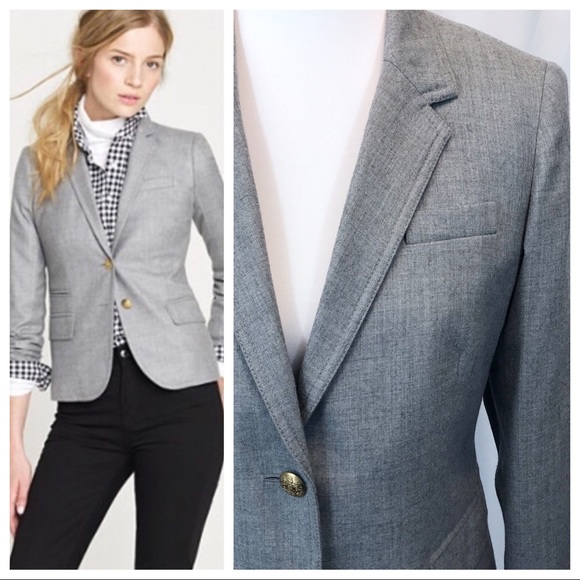 J Crew Grey Schoolboy Blazer 
